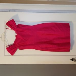 Off-Shoulder Fuchsia Cocktail Dress